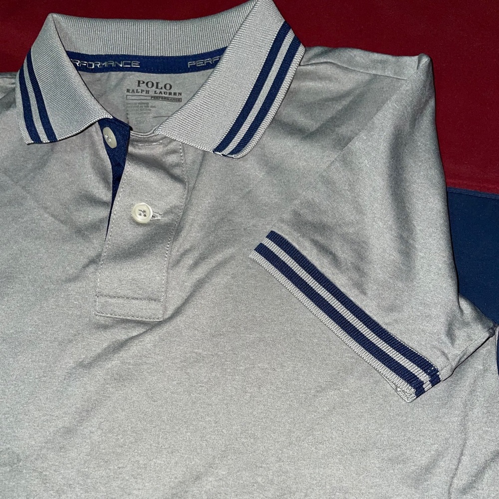 Gray and blue polo for boys